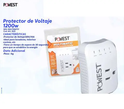 Protector de Voltaje 1200w (MULTIMATIC)