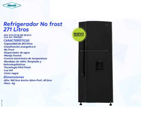 Refrigerador No Frost 271 Litros (Haceb N M 271 SE ME NE ECU)
