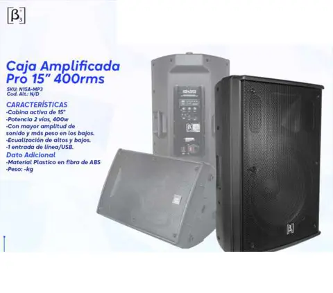 Caja Amplificada Pro 15" 400rms