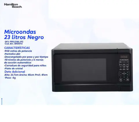 Microondas 23 litros Negro