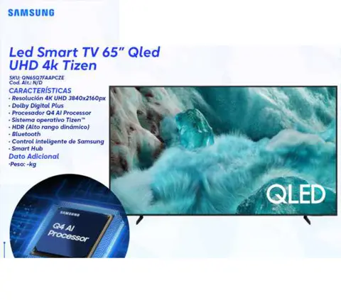Led Smart TV 65" Qled UHD 4k Tizen