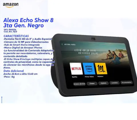 Alexa Echo Show 8 3ta Gen. Negro