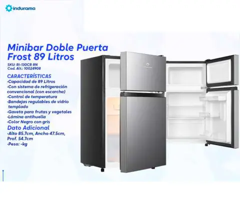 Minibar Doble Puerta Frost 89 Litros