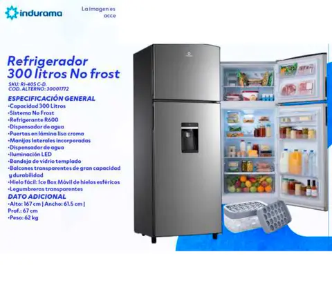 Refrigerador 300 litros No frost (Indurama)