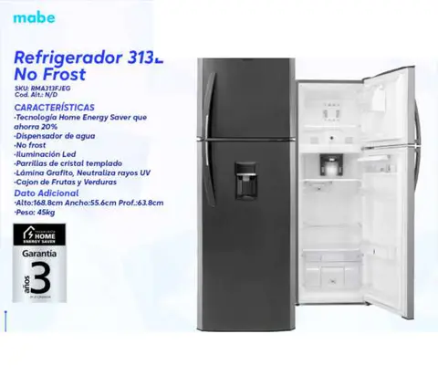 Refrigerador 313L No Frost (Mabe)