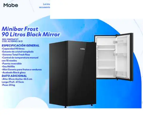 Minibar Frost 90 Litros Black Mirror