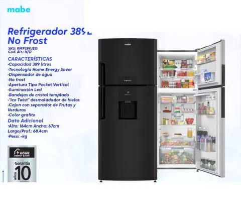Refrigerador 389L No Frost