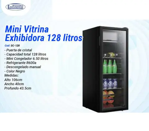 Mini Vitrina Exhibidora 128 litros