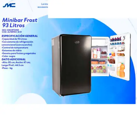 Minibar Frost 93 litros (UMCO SMCRF33NE)