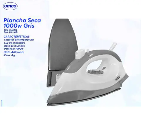 Plancha Seca 1000w Gris