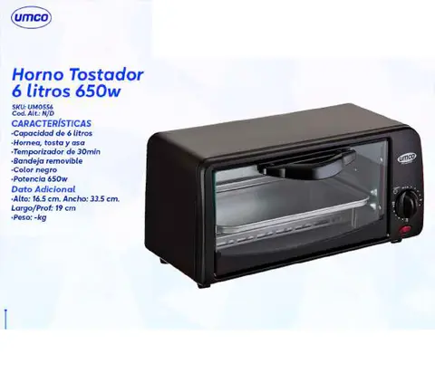 Horno Tostador 6 litros 650w