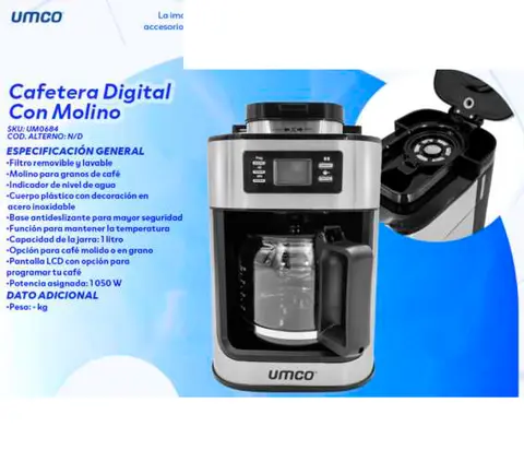 Cafetera Digital Con Molino