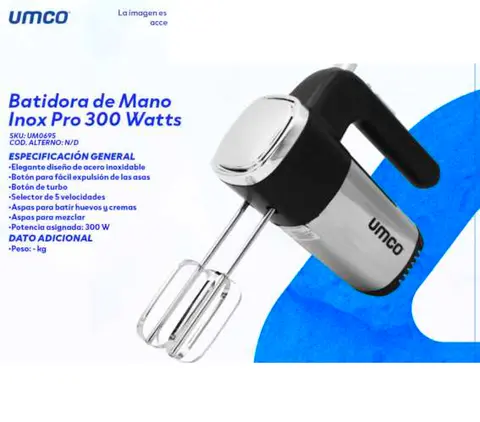 Batidora de Mano Inox Pro 300 Watts