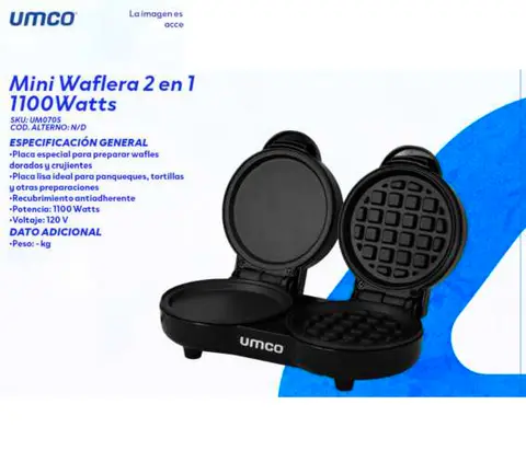 Mini Waflera 2 en 1 1100 Watts
