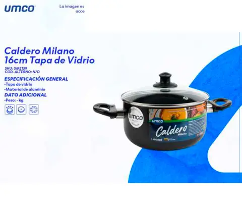 Caldero Milano 16cm Tapa de Vidrio