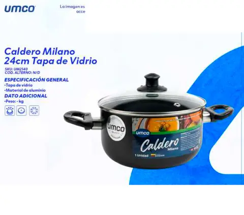 Caldero Milano 24cm Tapa de Vidrio