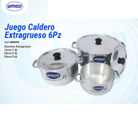 Juego Caldero Extragrueso 6Pz (UMCO UM4454)