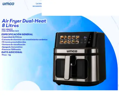 Air Fryer Dual-Heat 8 Litros