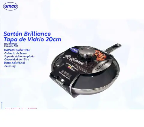 Sartén Brilliance Tapa de Vidrio 20cm