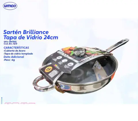 Sartén Brilliance Tapa de Vidrio 24cm