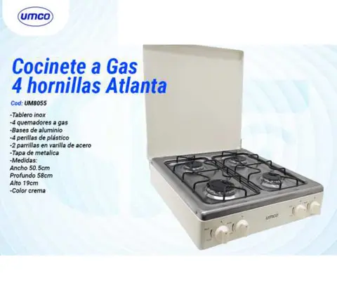 Cocinete a Gas 4 hornillas Atlanta (UMCO)