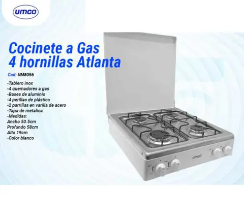 Cocinete a Gas 4 hornillas Atlanta (UMCO UM8056)