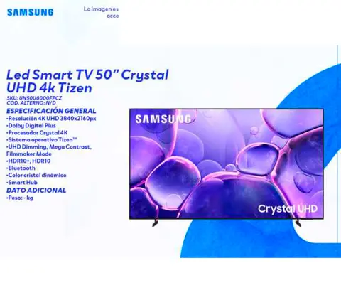 Led Smart TV 50" Crystal UHD 4k Tizen