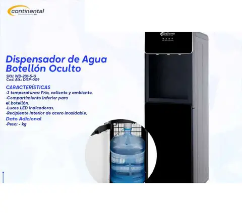 Dispensador de Agua Botellón Oculto (Continental)