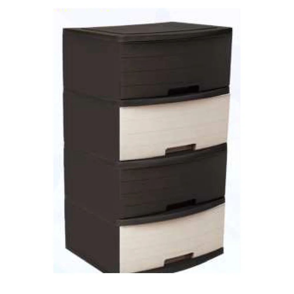 Cajonera Madeira Glamour 4 Pisos Café/Beige (Casa Pica 9000008483)