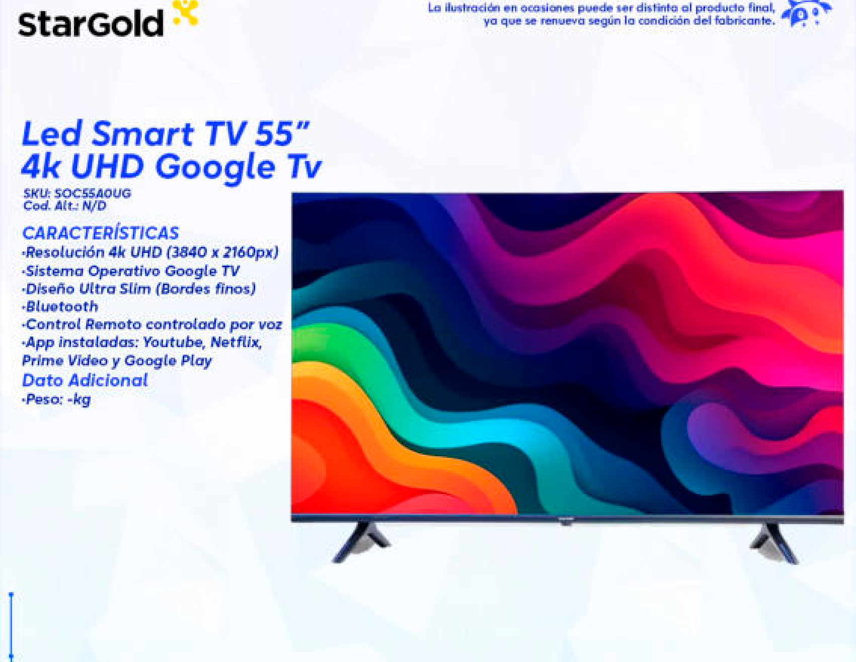 Led Smart TV 55" UHD 4K Google Tv (RCA LED55RCA684GT)