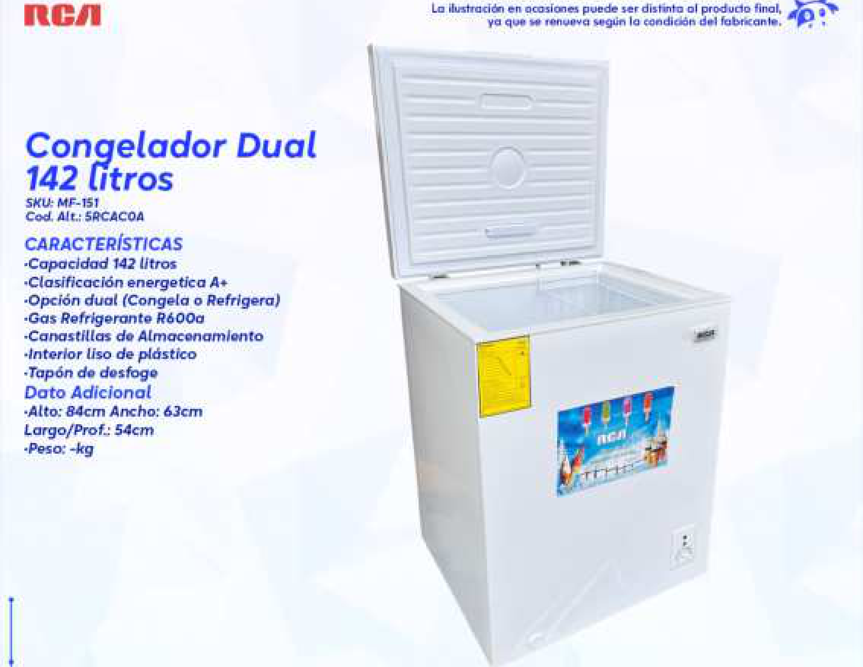 Congelador Dual 142 Litros