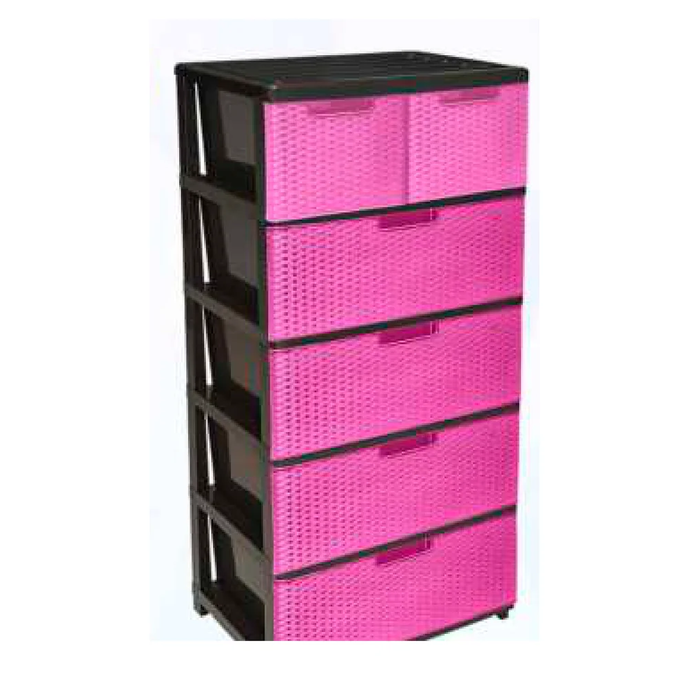 Cajonera Suprema Duo Ratán 5P Fucsia