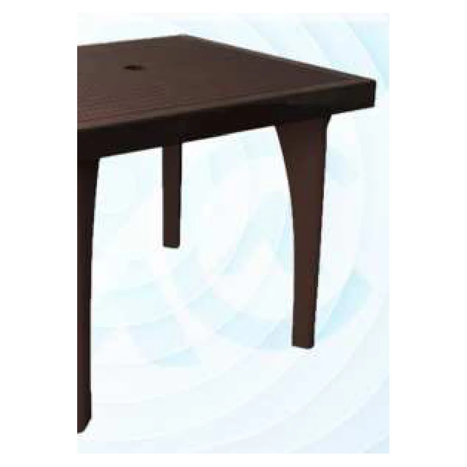 Mesa Ratán Glamour Cuadrada Café