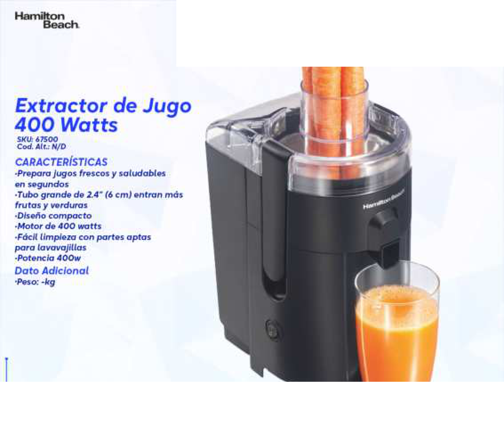 Extractor de Jugo 400 Watts