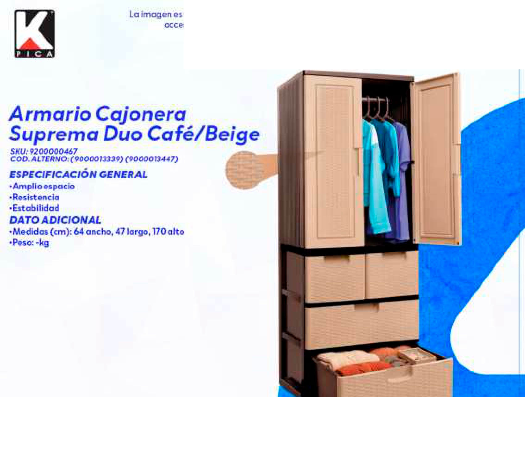 Armario Cajonera Suprema Duo Café/Beige