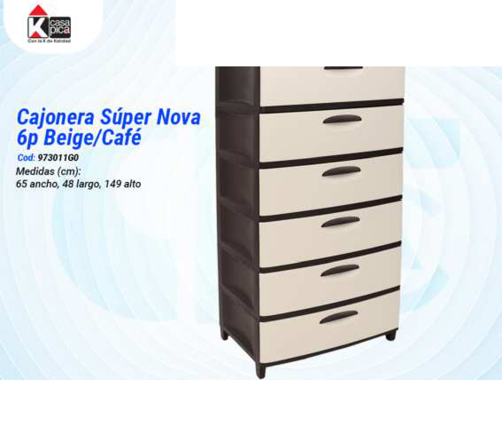 Cajonera Súper Nova 6p Beige/Café