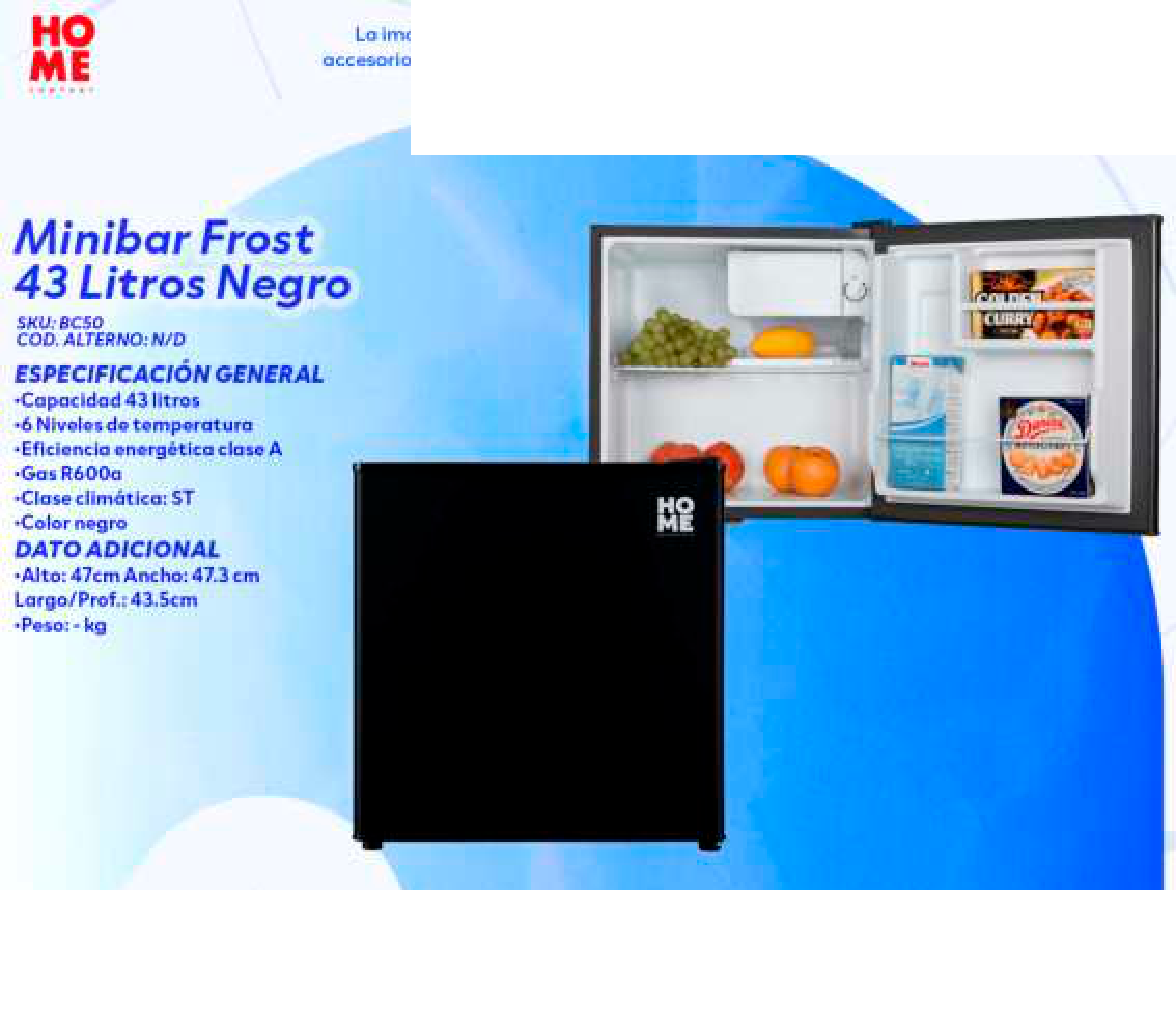 Minibar Frost 43 Litros Negro