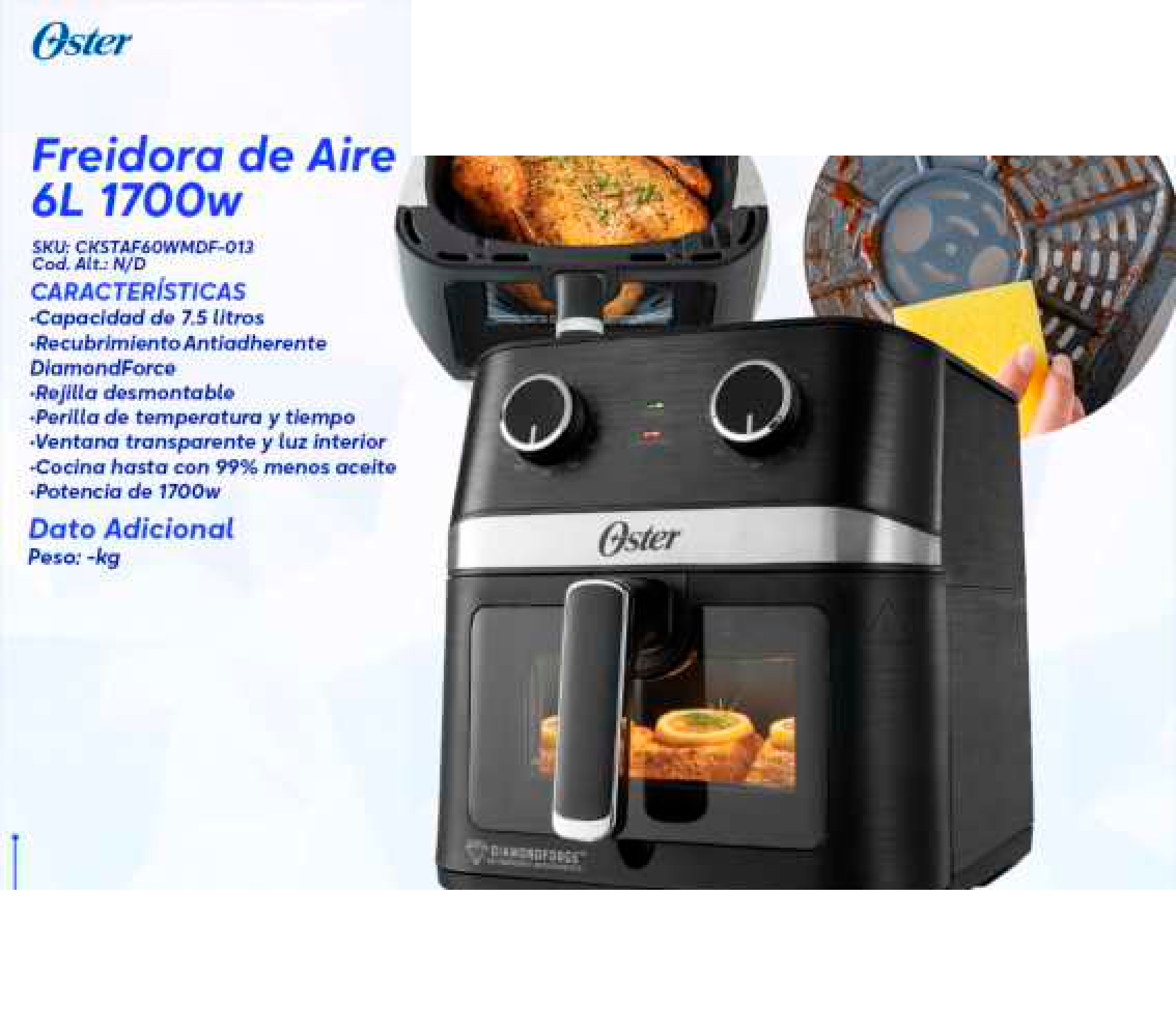 Freidora de Aire 6L 1700w