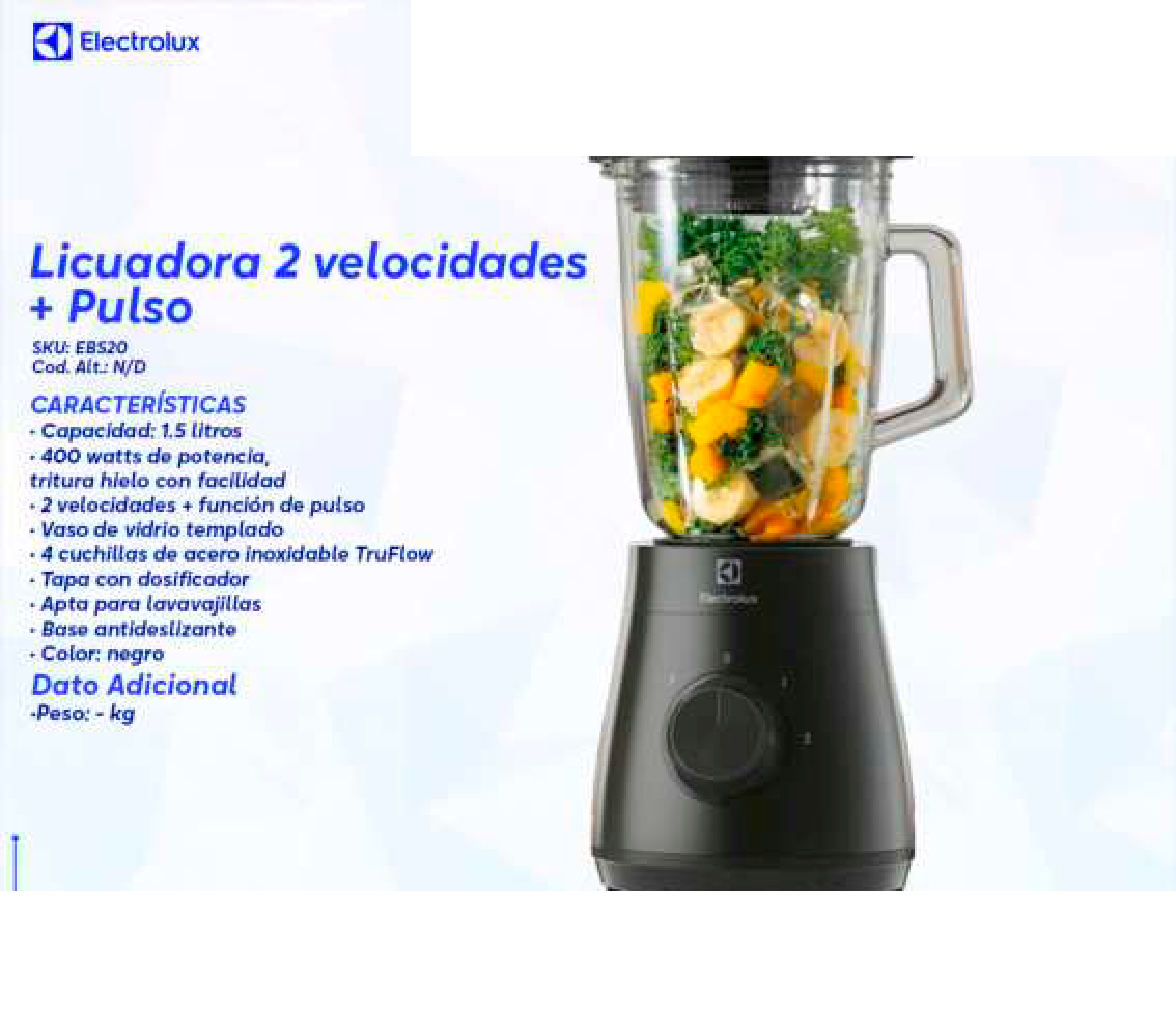 Licuadora 2 velocidades + Pulso
