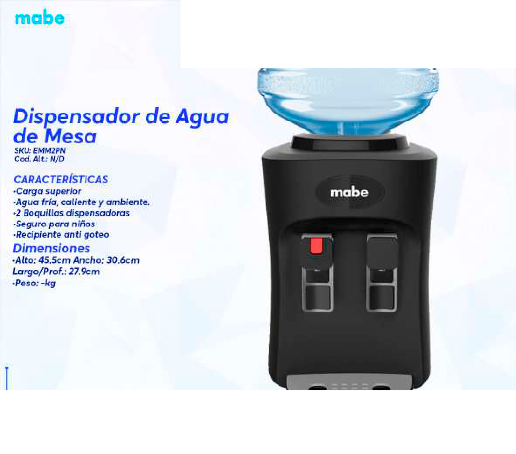 Dispensador de Agua de Mesa
