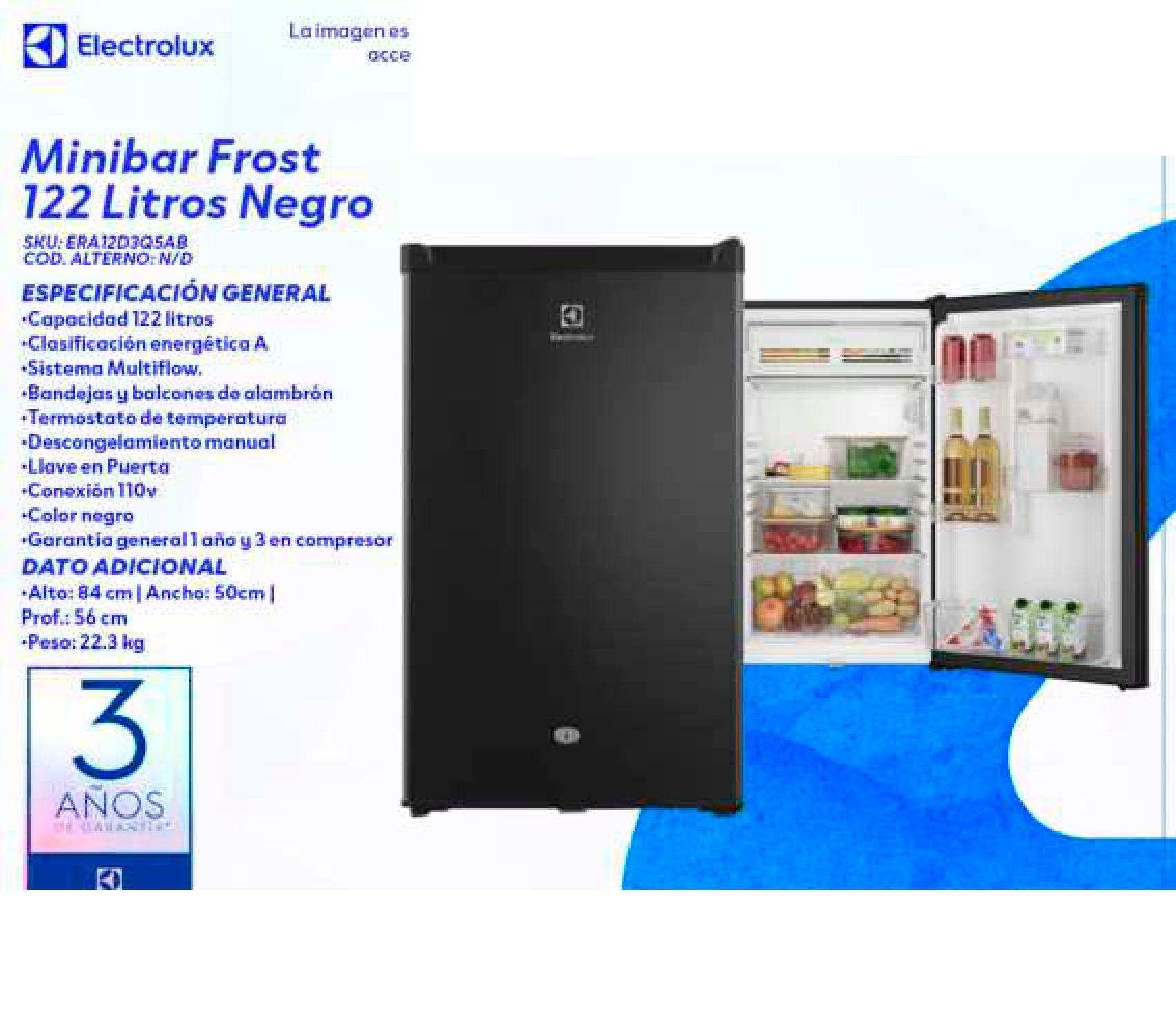 Minibar Frost 122 Litros Negro