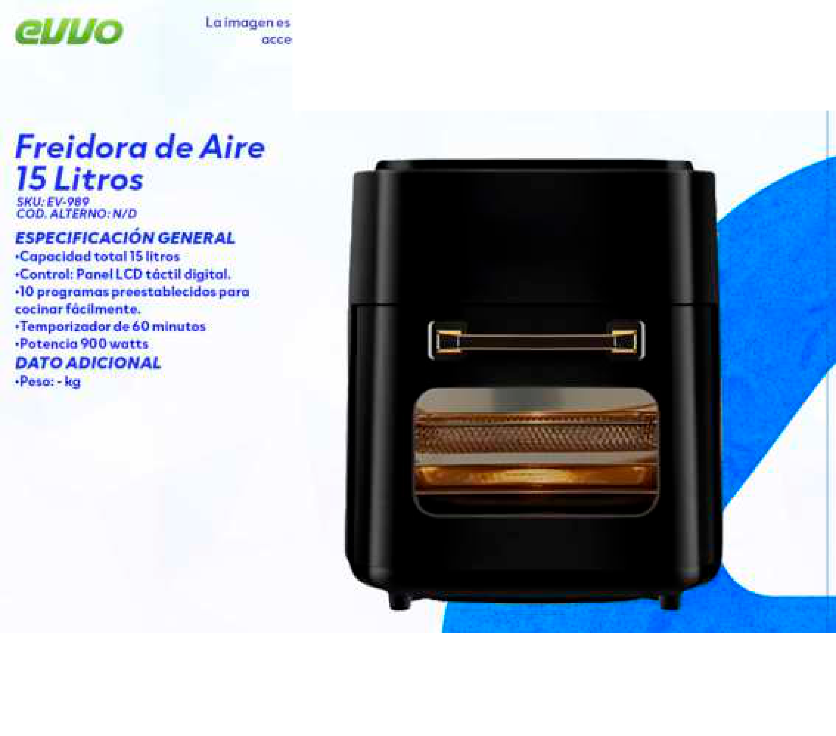 Freidora de Aire 15 Litros