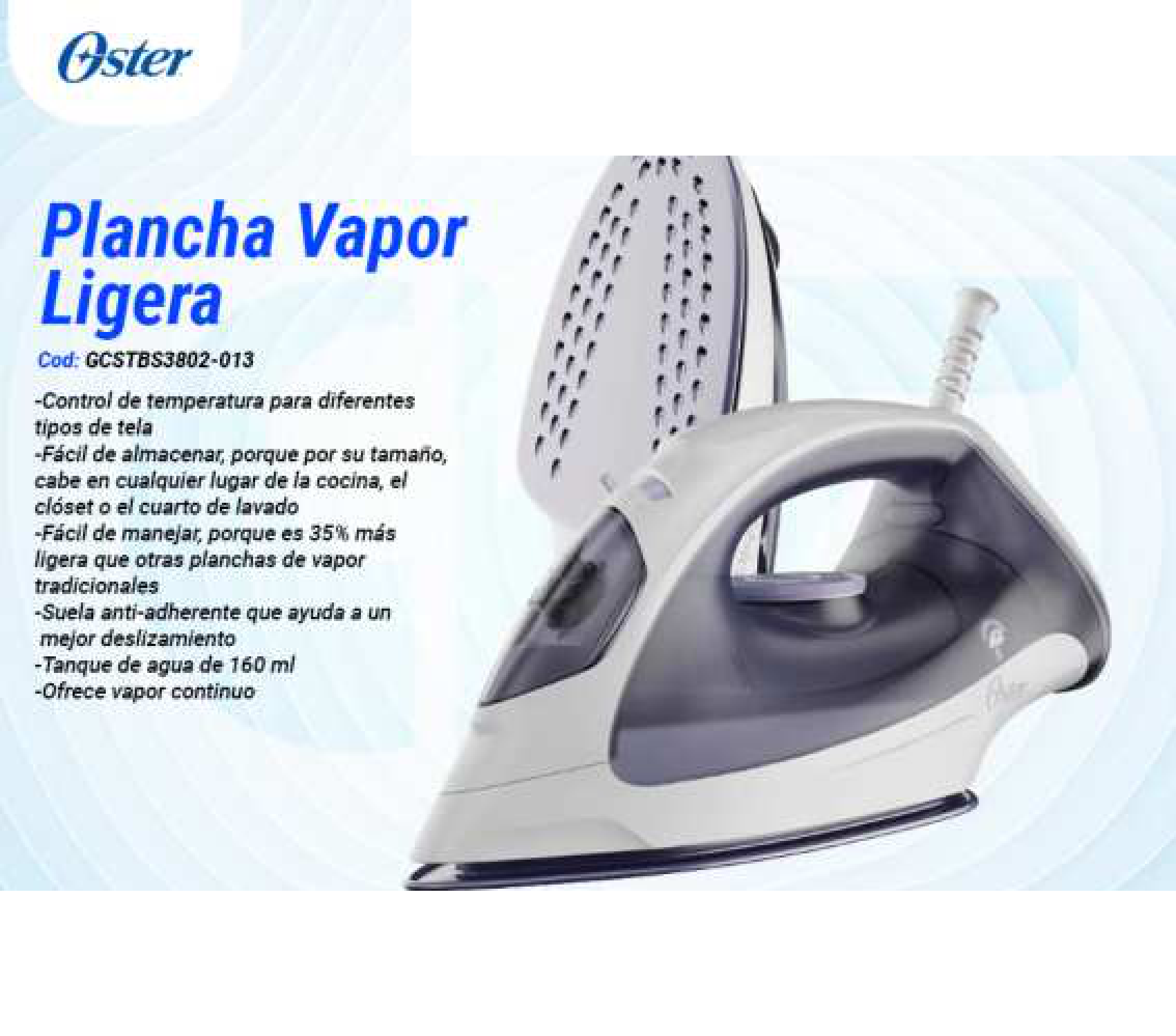 Plancha Vapor Ligera