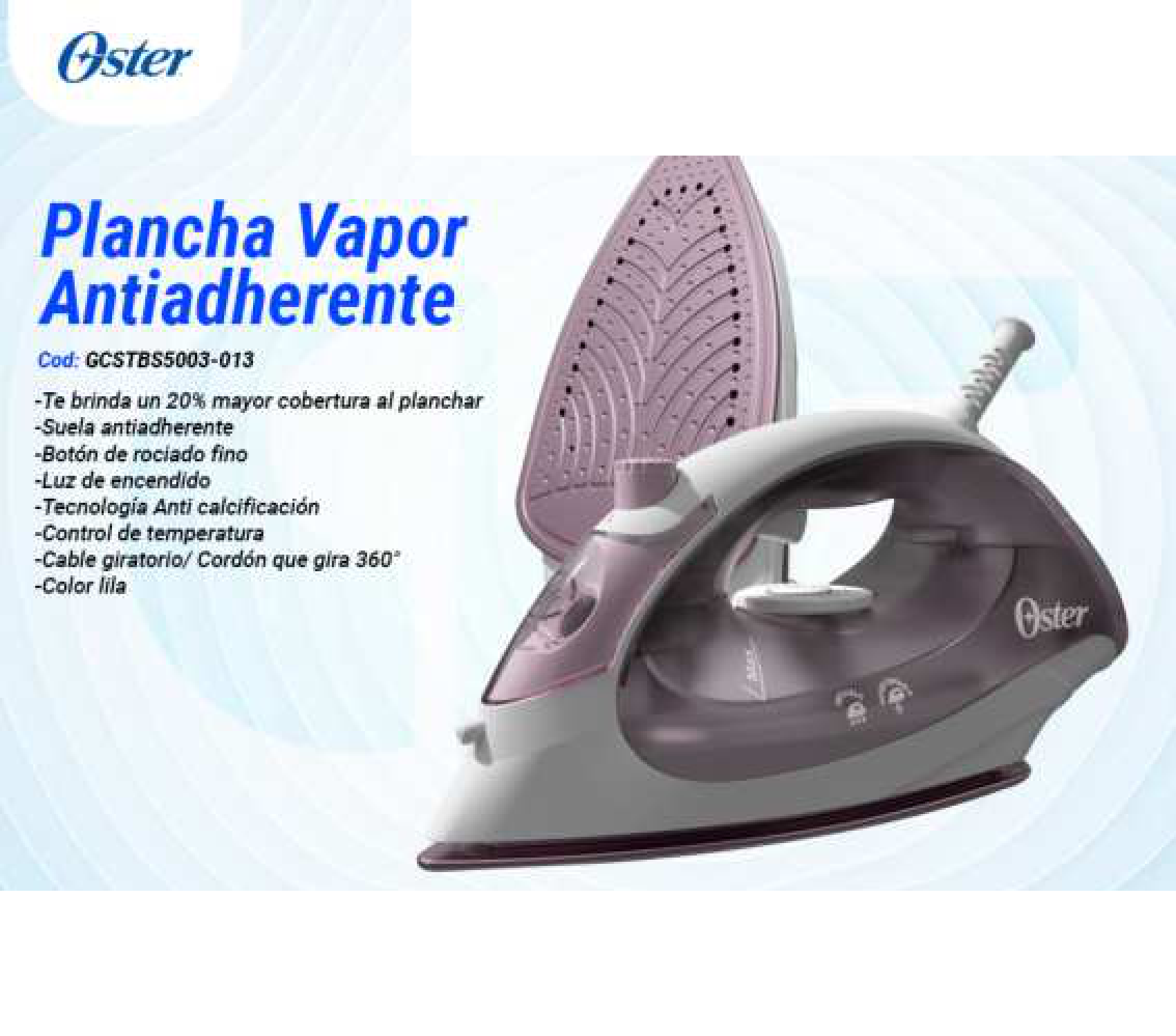Plancha Vapor Antiadherente