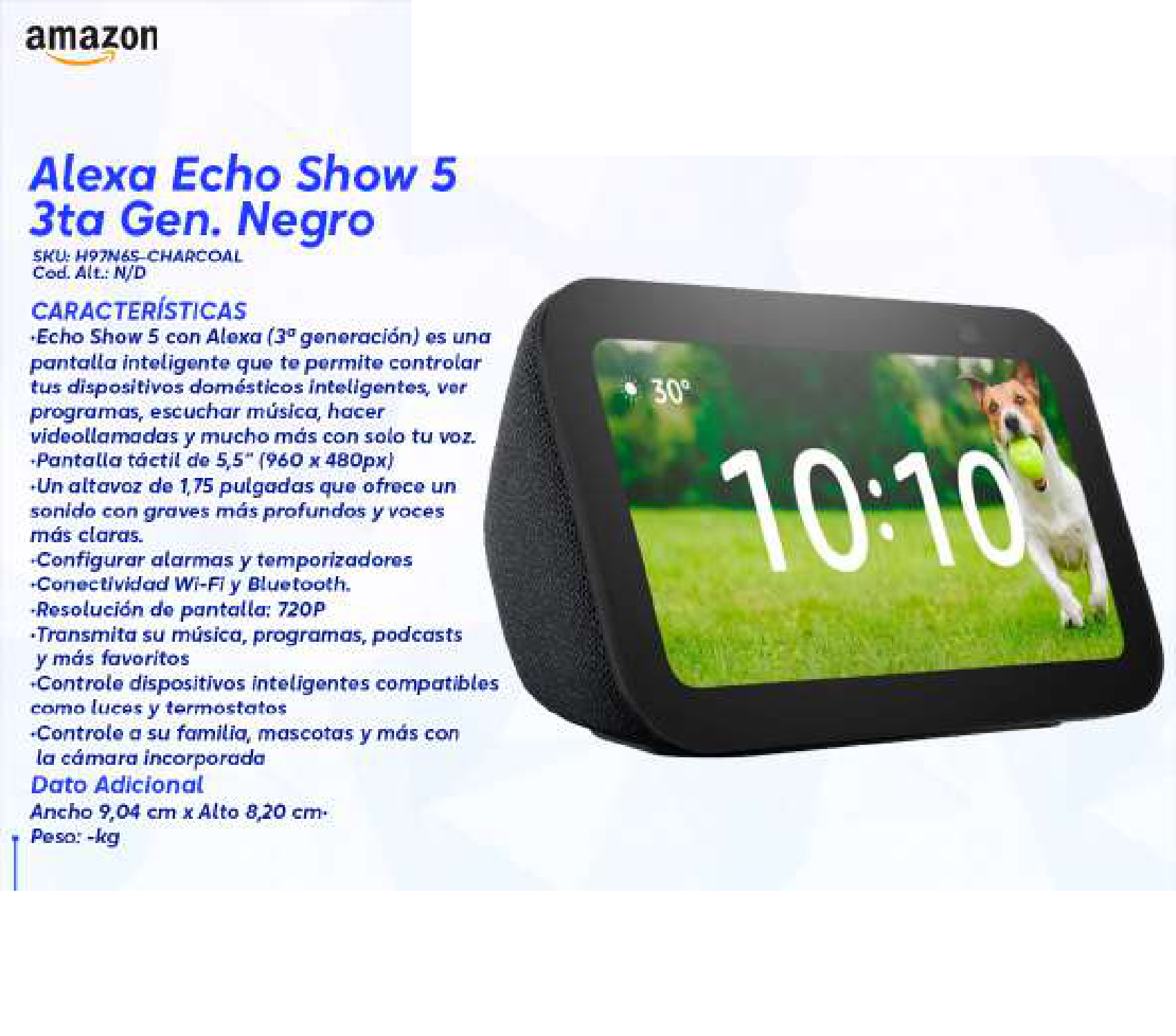 Alexa Echo Show 5 3ra Gen. Negro