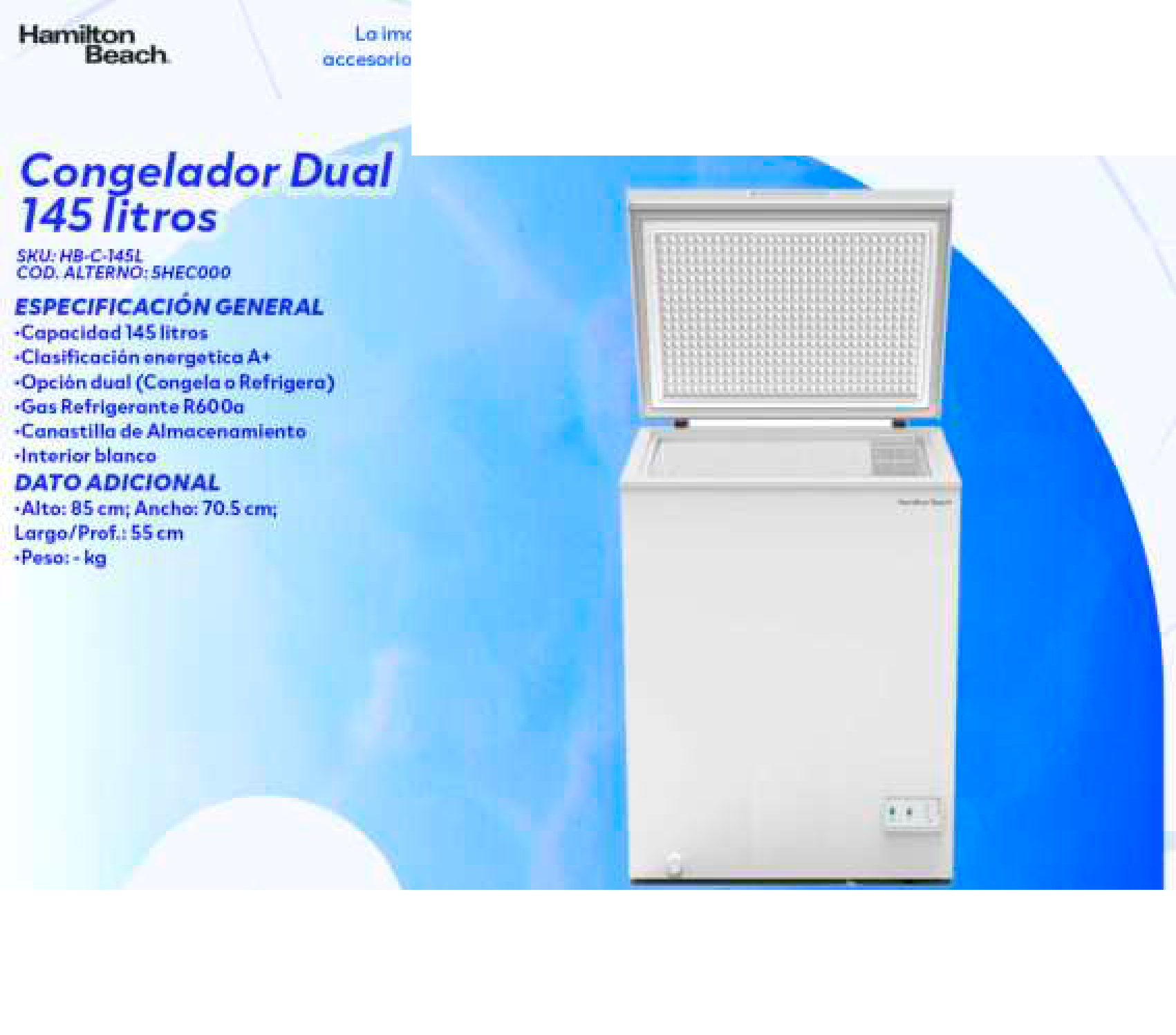 Congelador Dual 145 litros