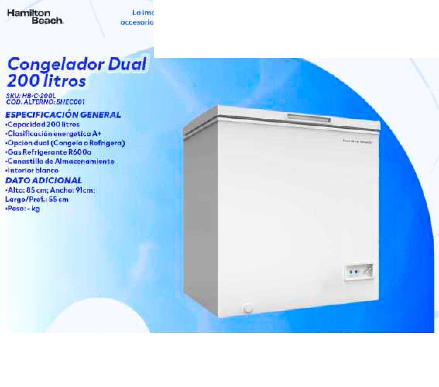 Congelador Dual 200 litros