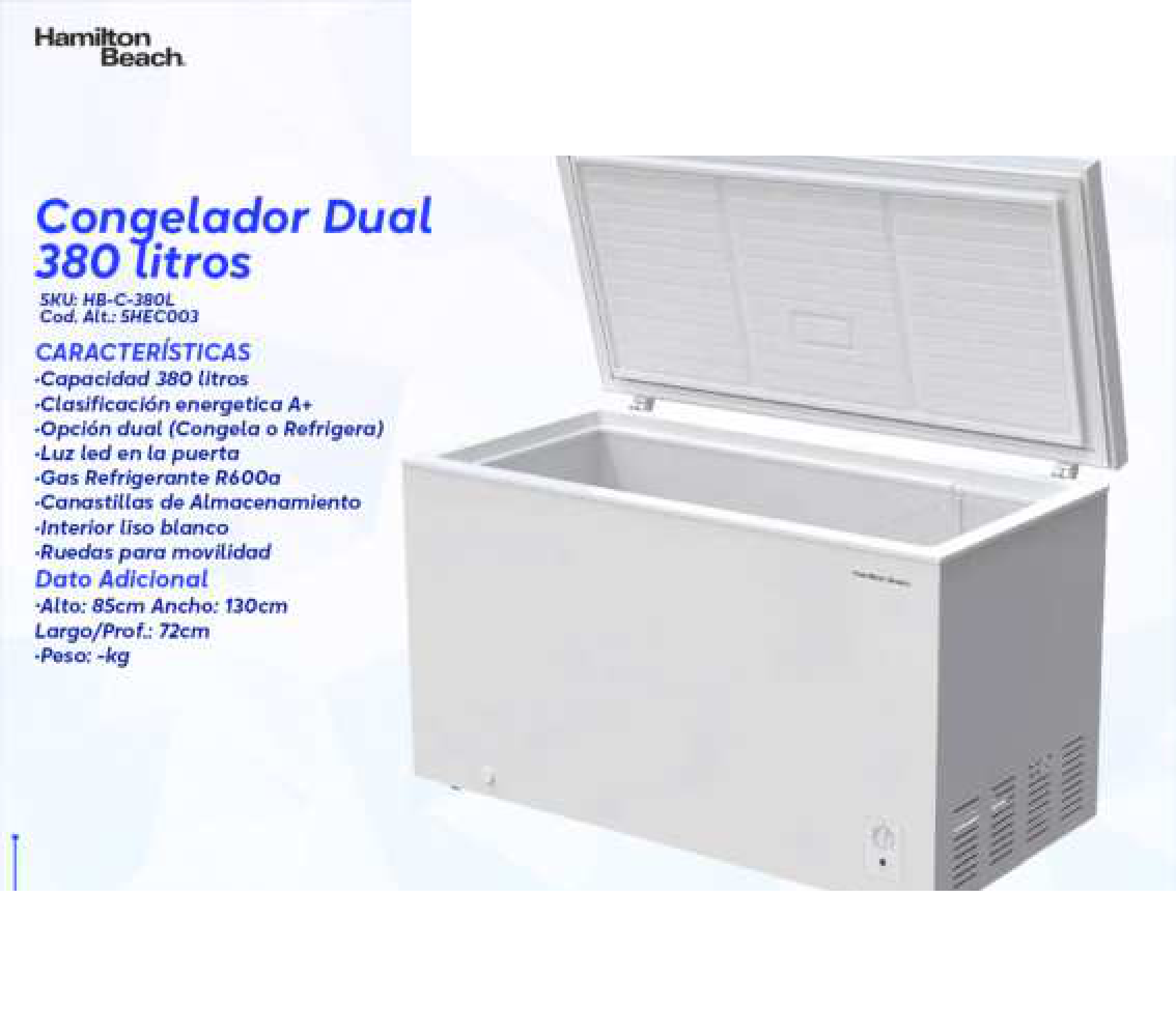 Congelador Dual 380 litros