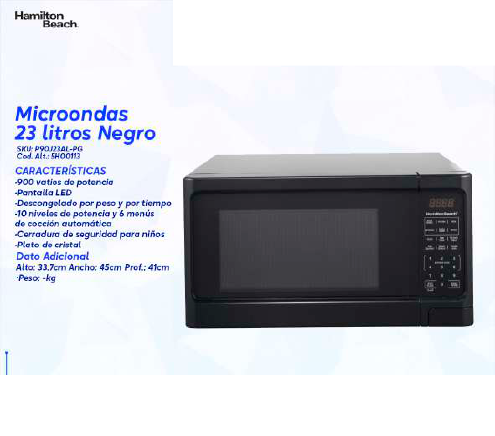 Microondas 23 litros Negro