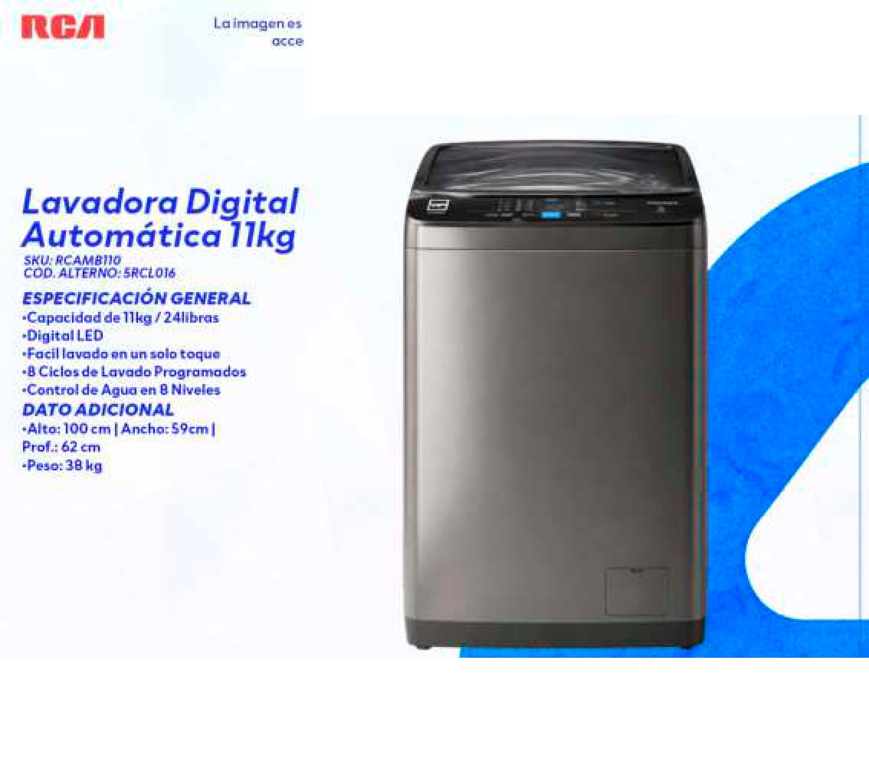Lavadora Digital Automática 11kg